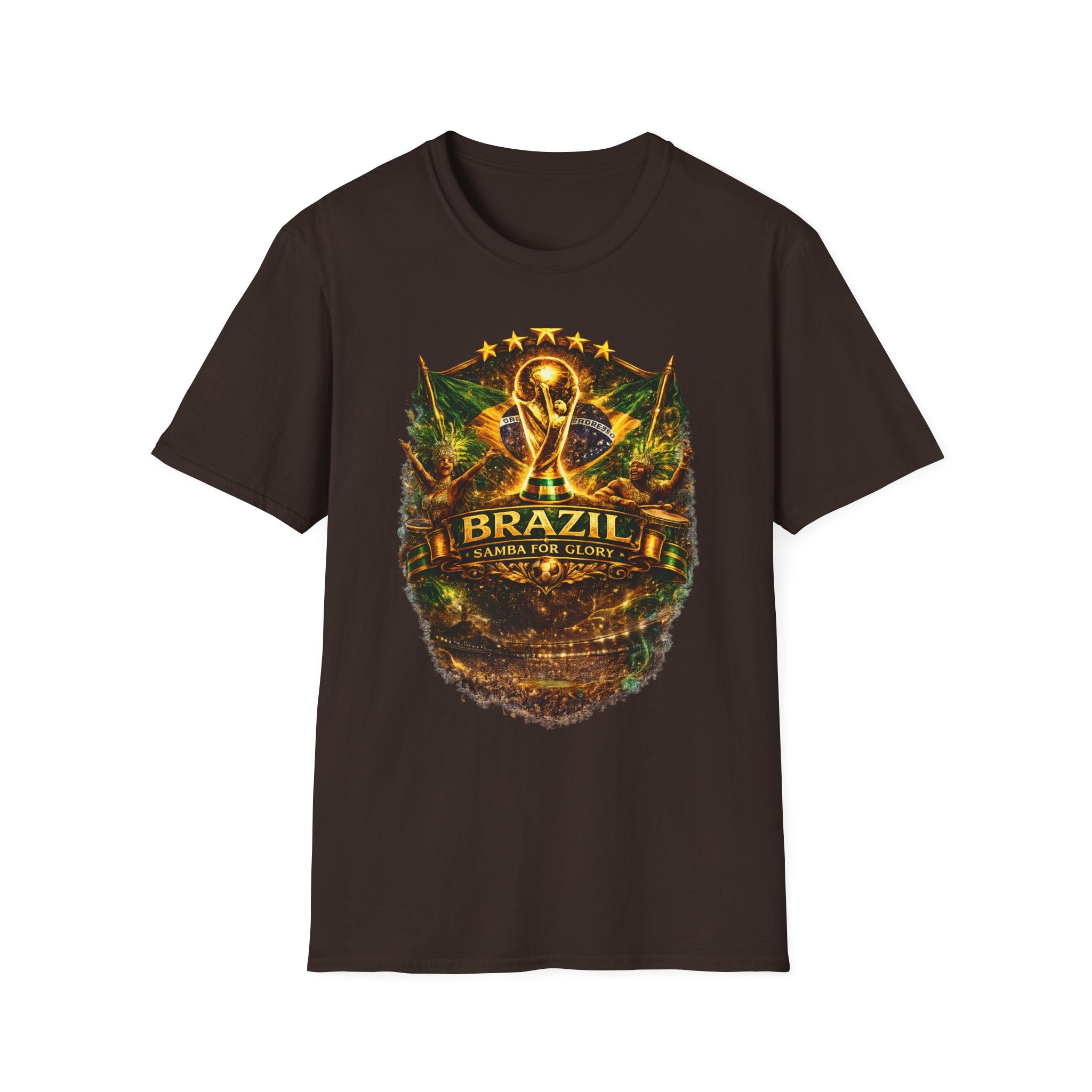 Brazil World Cup Soccer T-Shirt — Vintage Trophy Crest Tee