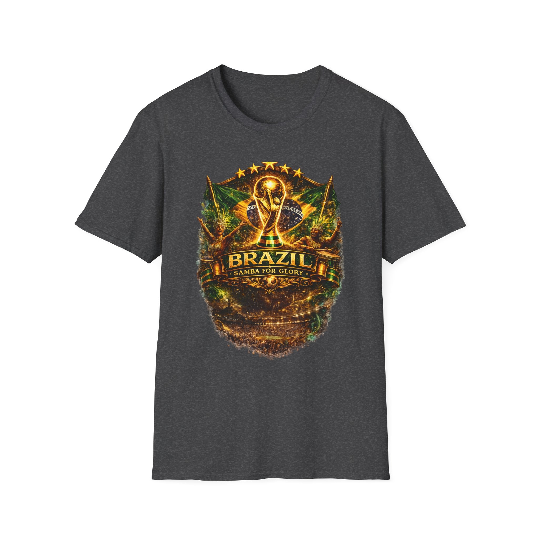 Brazil World Cup Soccer T-Shirt — Vintage Trophy Crest Tee