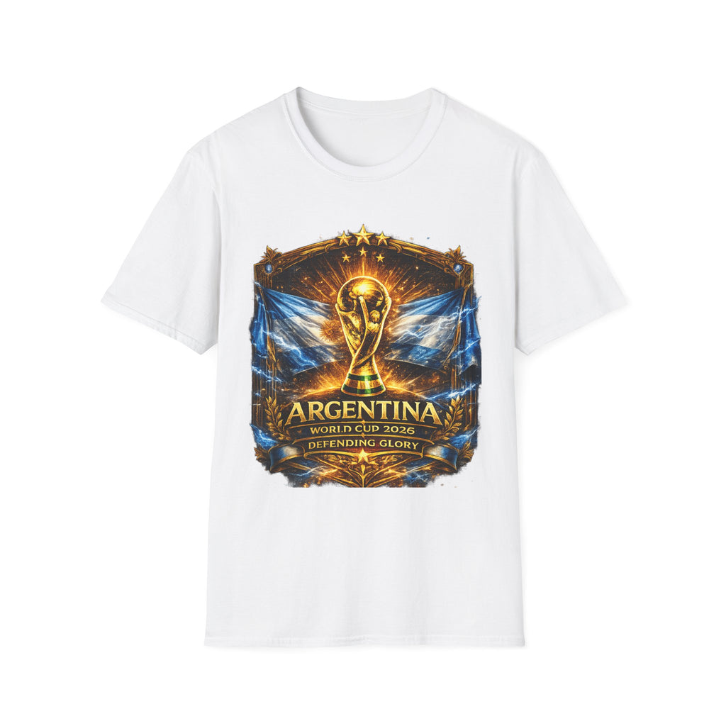 World Cup Argentina Soccer T‑Shirt — Gold Trophy Design