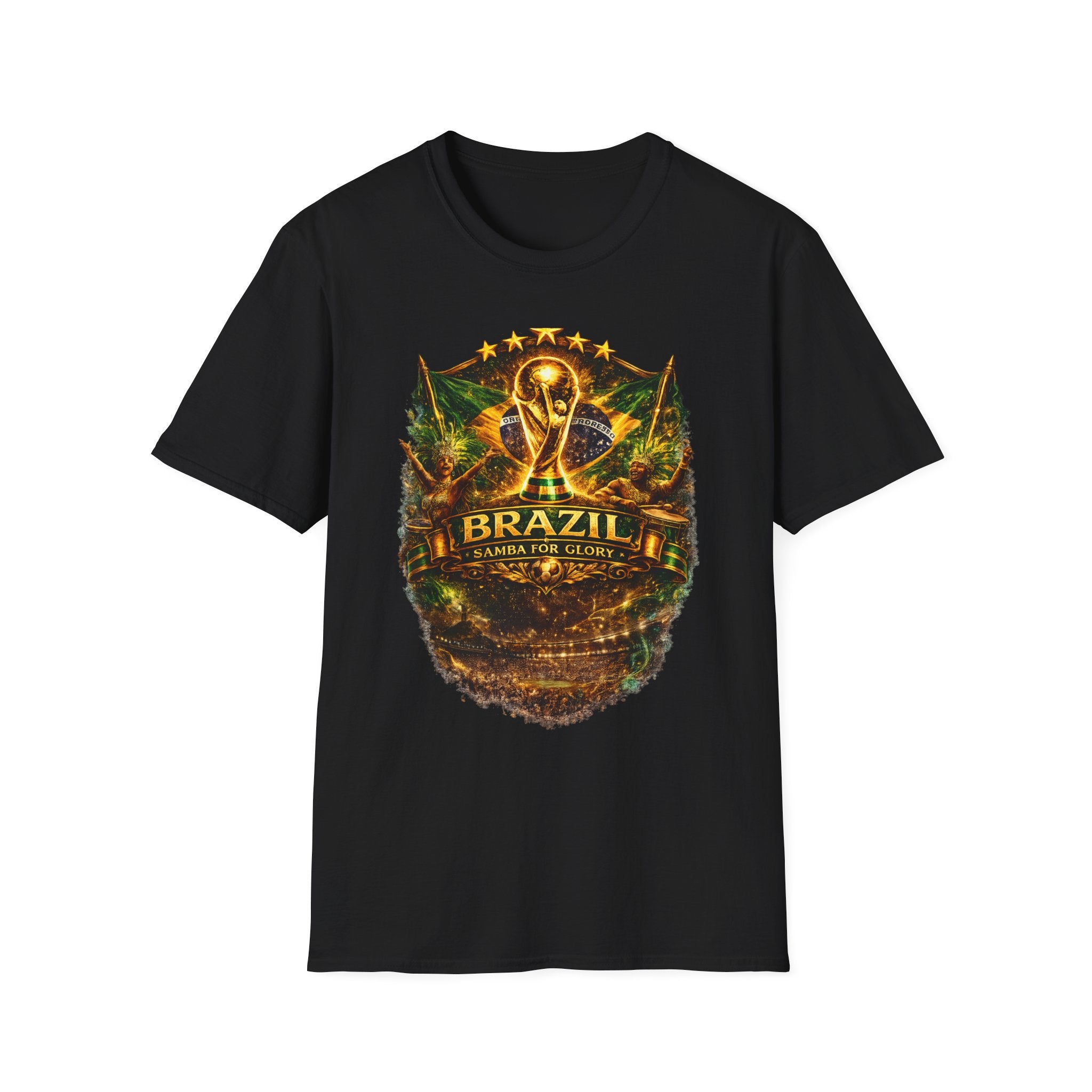 Brazil World Cup Soccer T-Shirt — Vintage Trophy Crest Tee
