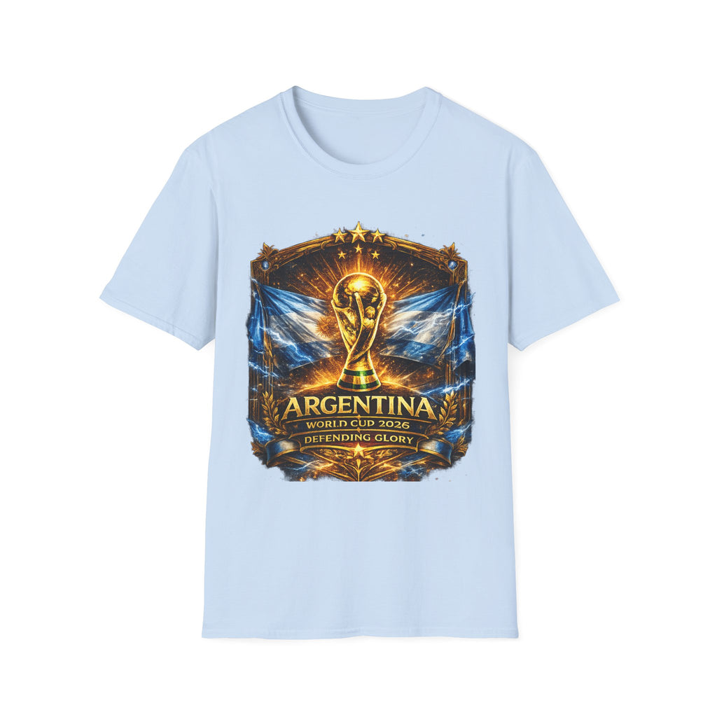 World Cup Argentina Soccer T‑Shirt — Gold Trophy Design