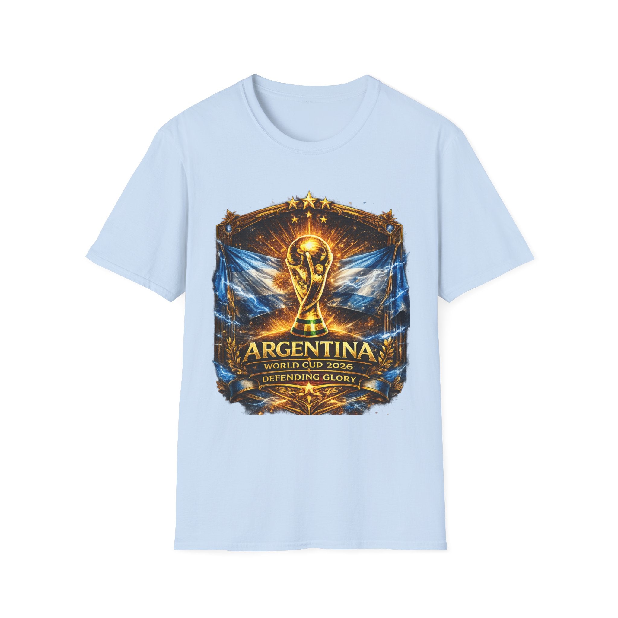 World Cup Argentina Soccer T‑Shirt — Gold Trophy Design