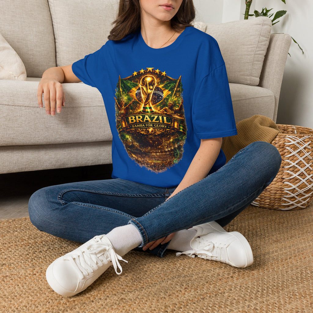 Brazil World Cup Soccer T-Shirt — Vintage Trophy Crest Tee