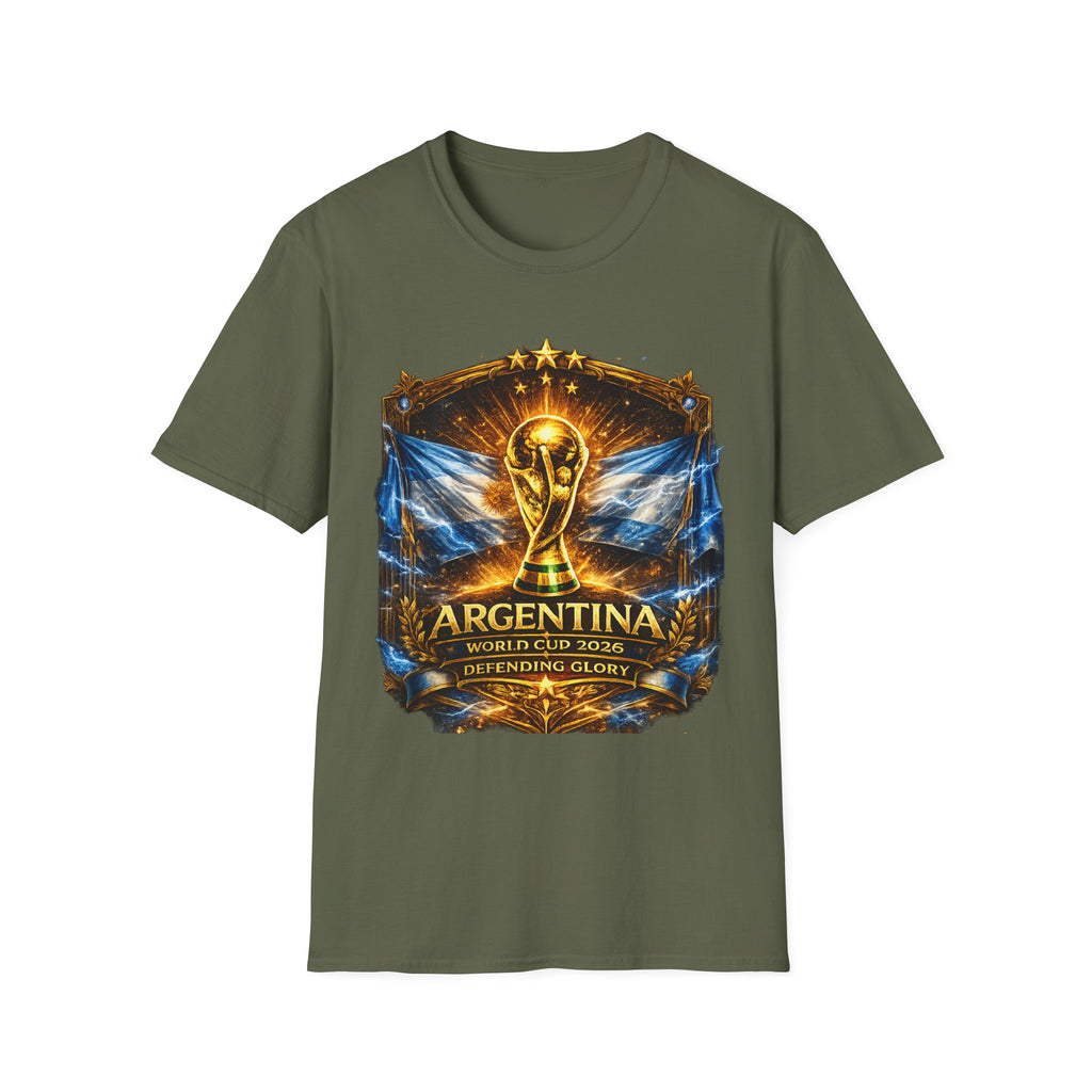 World Cup Argentina Soccer T‑Shirt — Gold Trophy Design