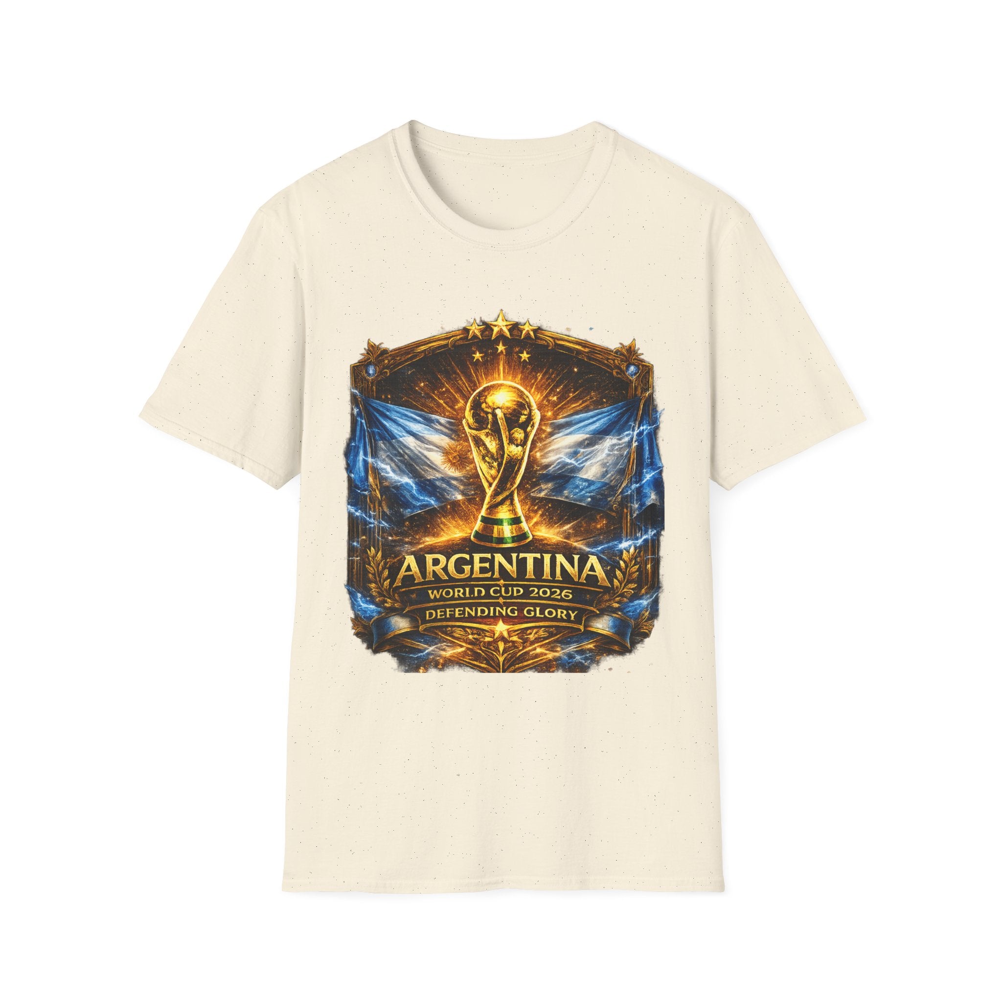World Cup Argentina Soccer T‑Shirt — Gold Trophy Design