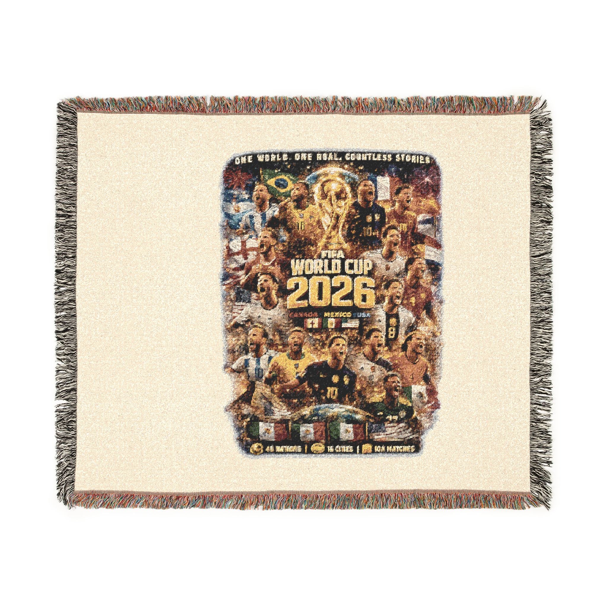Woven Blanket — Retro Arcade '2026' Pixel Art Throw