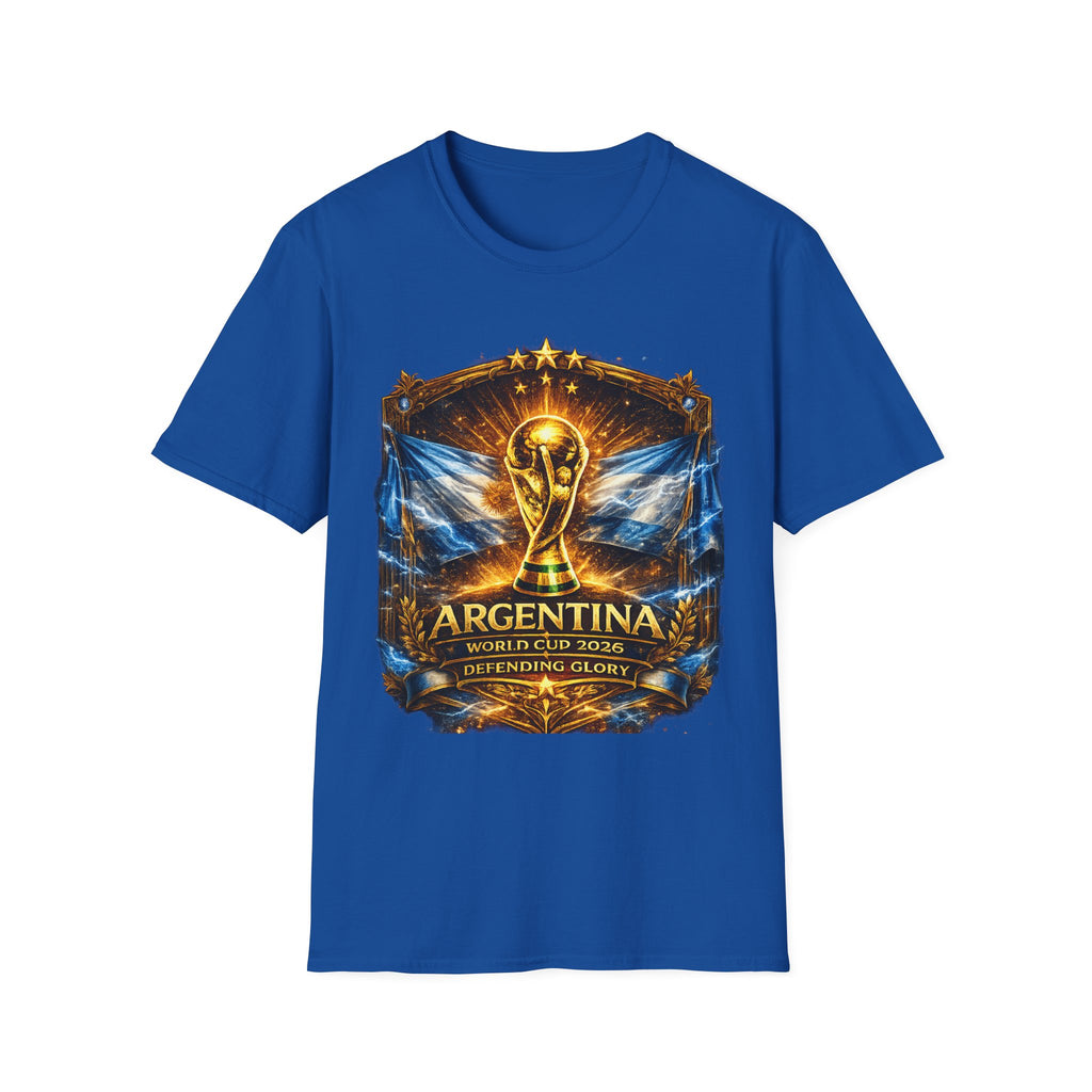 World Cup Argentina Soccer T‑Shirt — Gold Trophy Design