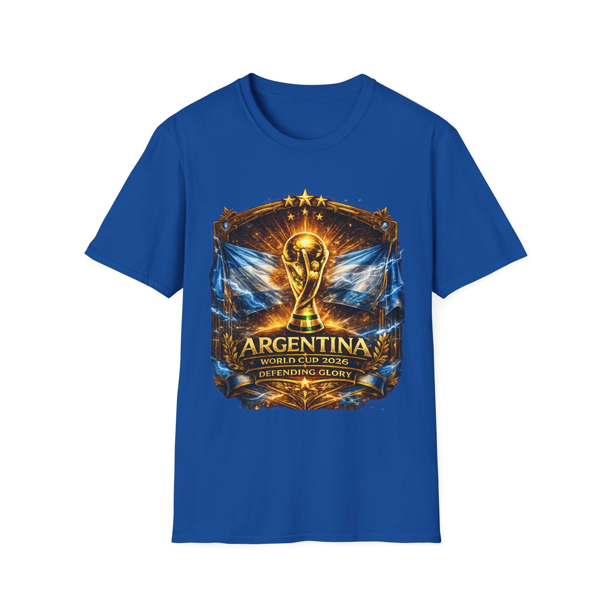 World Cup Argentina Soccer T‑Shirt — Gold Trophy Design