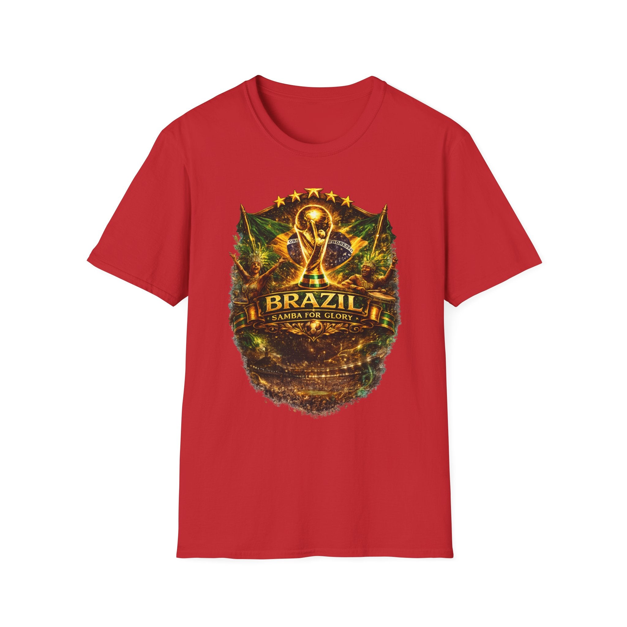 Brazil World Cup Soccer T-Shirt — Vintage Trophy Crest Tee
