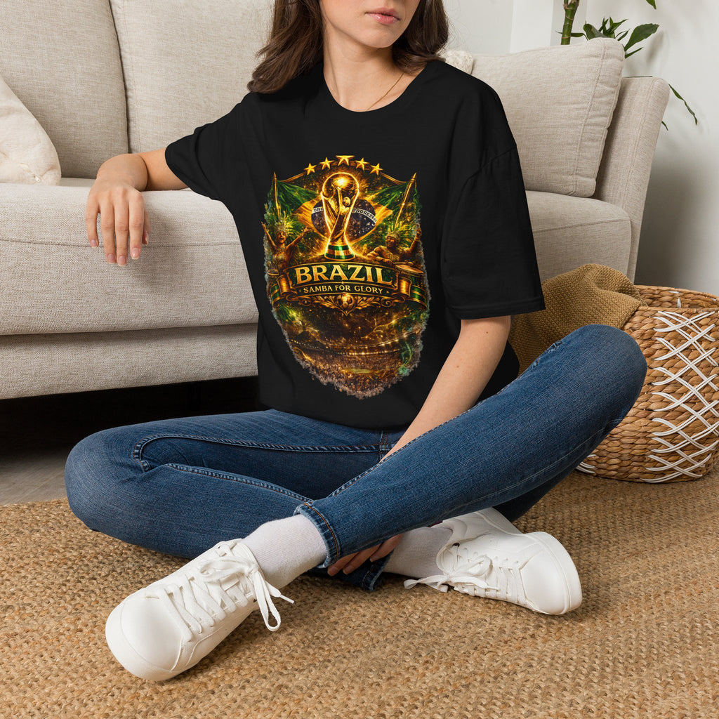 Brazil World Cup Soccer T-Shirt — Vintage Trophy Crest Tee