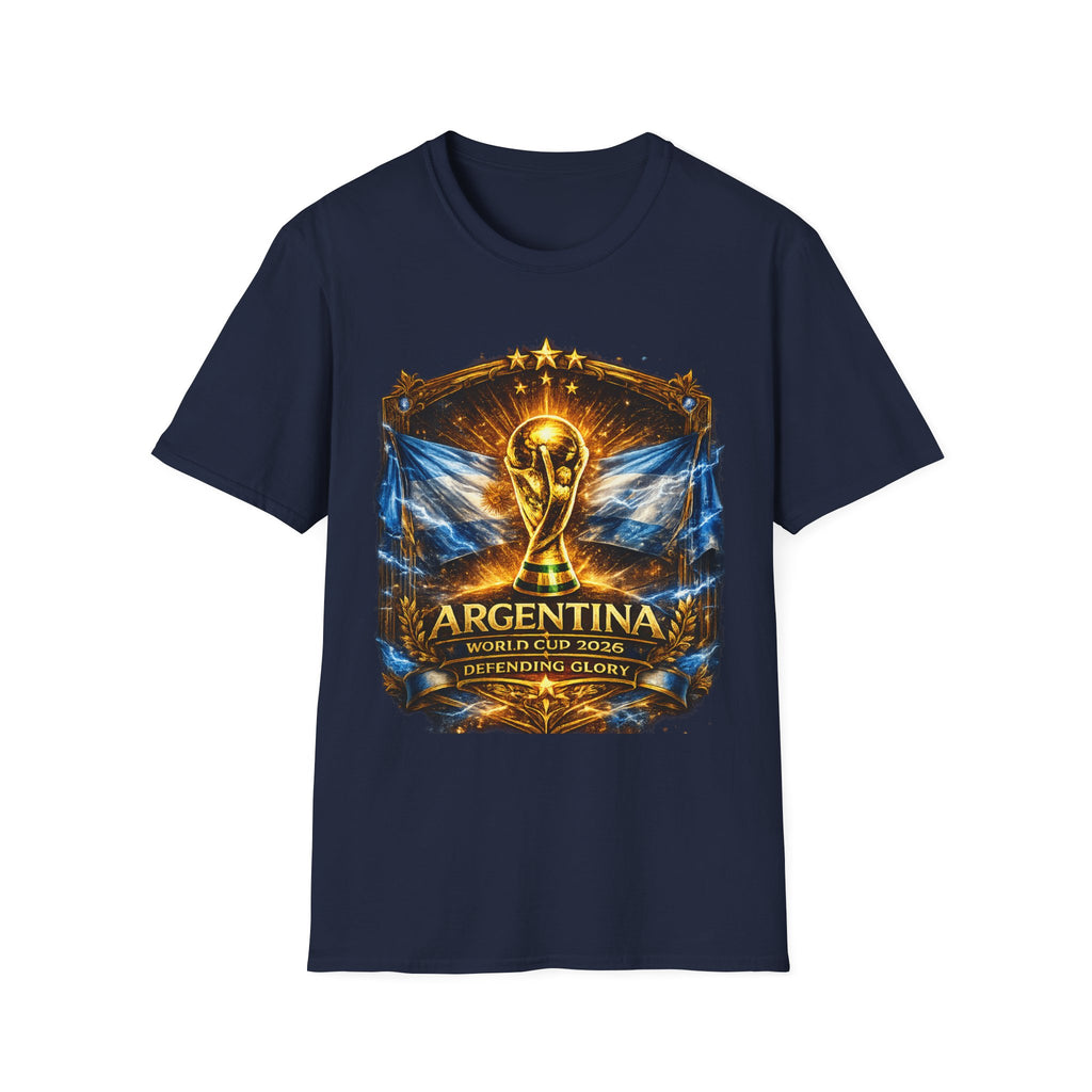 World Cup Argentina Soccer T‑Shirt — Gold Trophy Design
