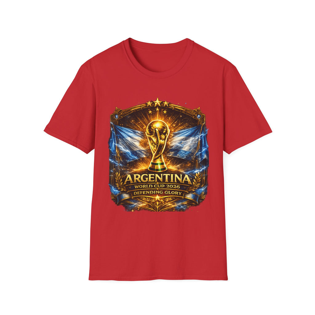 World Cup Argentina Soccer T‑Shirt — Gold Trophy Design