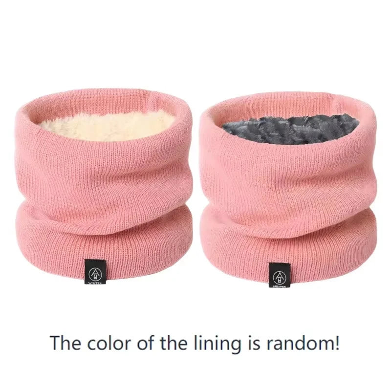 Fashion Women Knitted Scarf Solid Cashmer Like Winter Snood Scarves Lady Warm Wool Fur Thick Unisex Men Neck Scarfs Ring