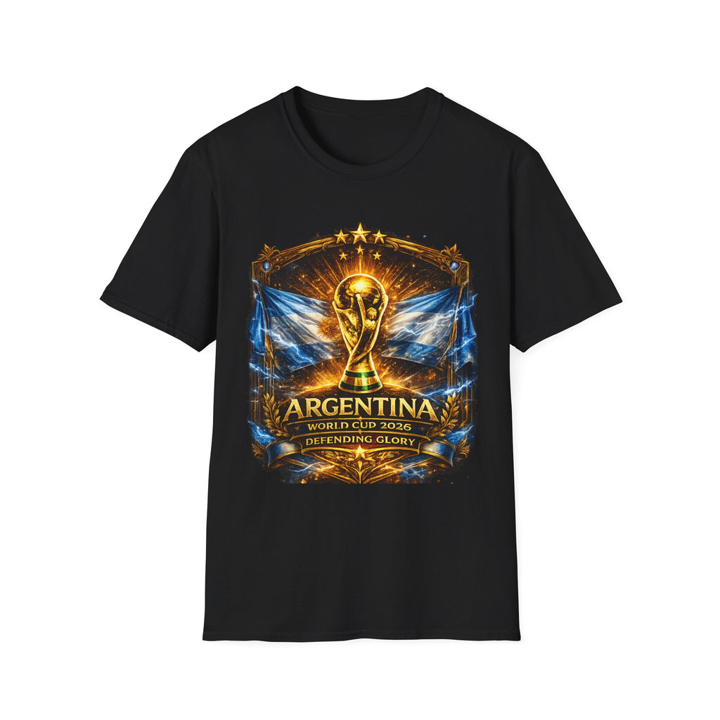 World Cup Argentina Soccer T‑Shirt — Gold Trophy Design