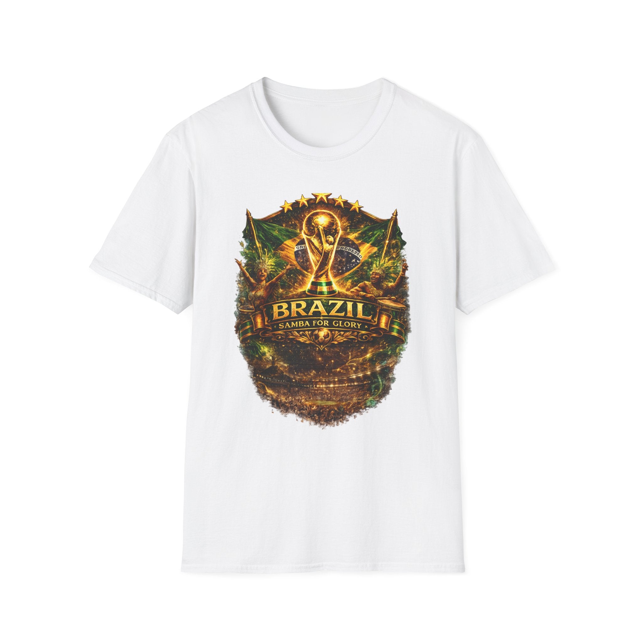 Brazil World Cup Soccer T-Shirt — Vintage Trophy Crest Tee