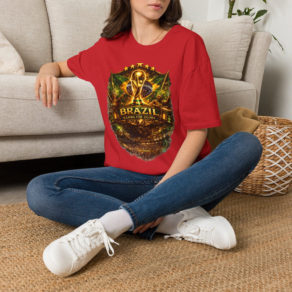 Brazil World Cup Soccer T-Shirt — Vintage Trophy Crest Tee