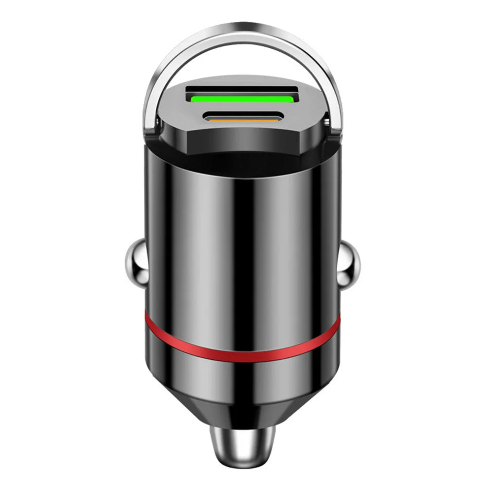 200W Mini Dual Ports USB Car Charger Lighter Fast Charging Car Phone Charger Adapter for iPhone 13 12 Xiaomi Huawei Samsung